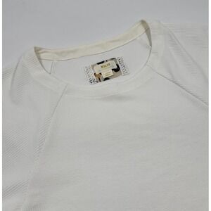 Maeve Anthropologie Women's XL White Polyester Short Sleeve Blouse